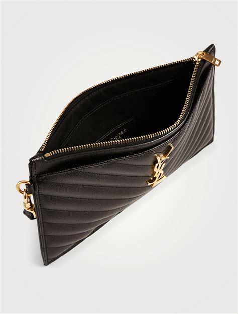 ysl monogram clutch in black|ysl evening clutch.